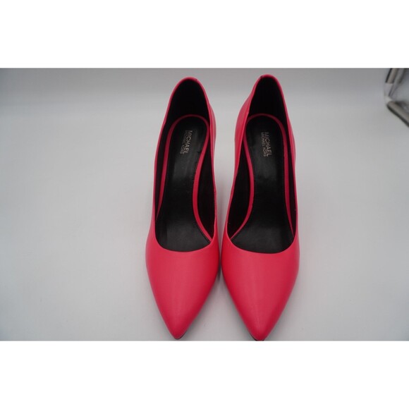 Michael Kors Claire Neon Hot Pink Leather Stiletto Pointed Toe High Pump Sz 9.5M - Picture 5 of 17
